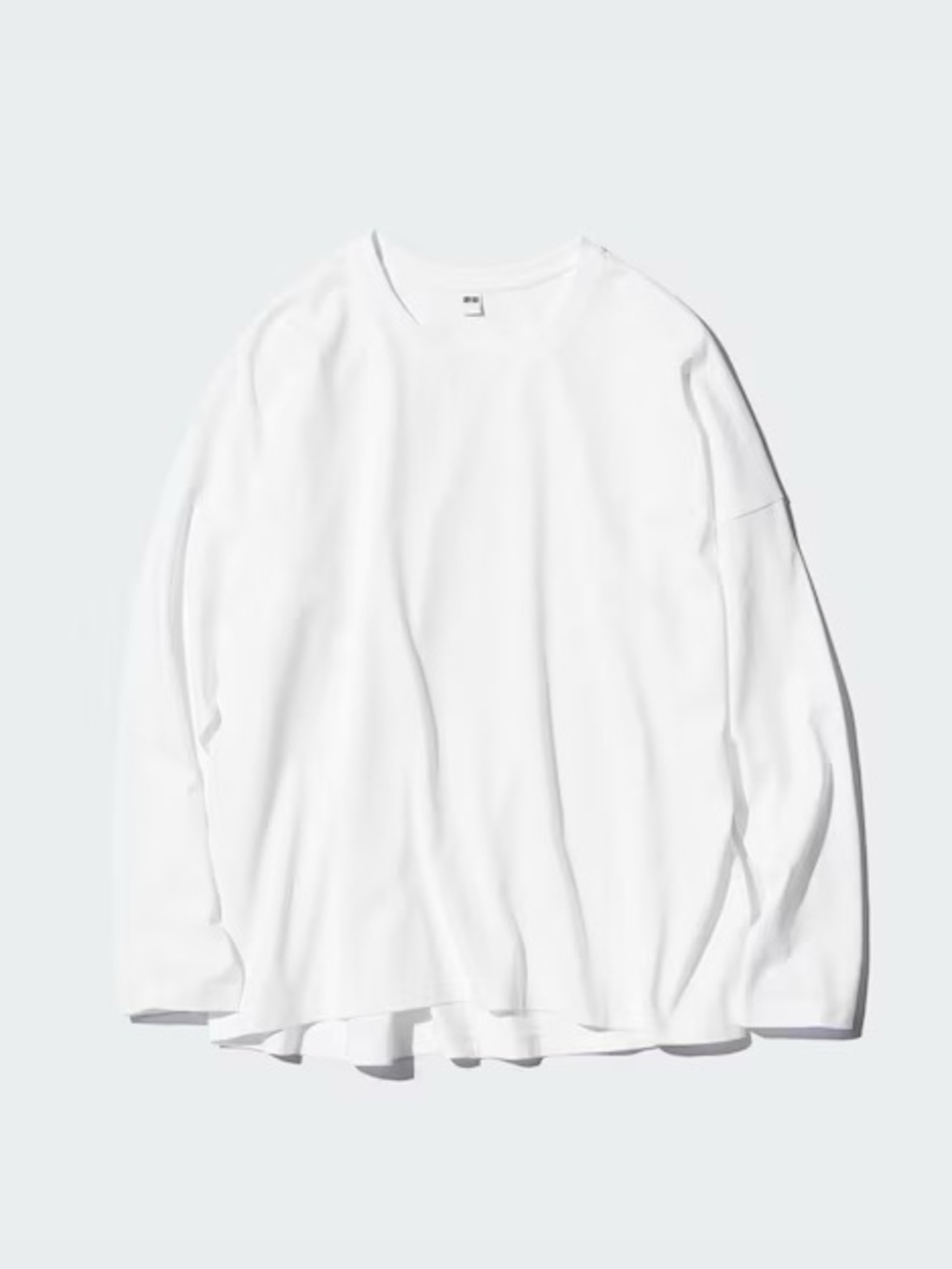 Uniqlo Smooth Cotton Oversized Long Sleeve T-Shirt White Small NWT